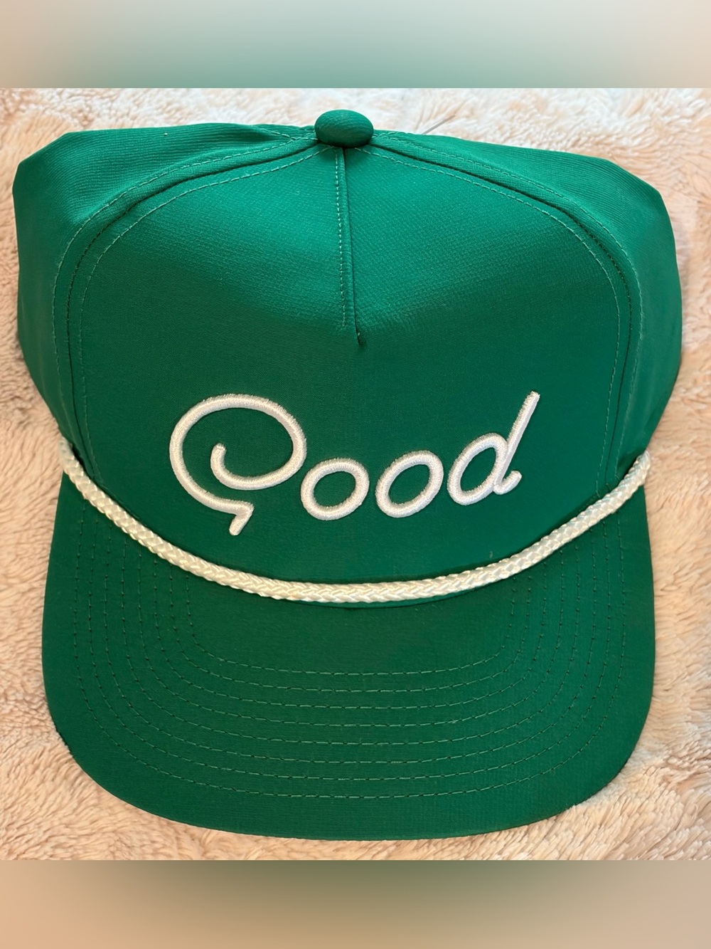 Good Good Golf Show Out Rope Hat Green White One Size NWT